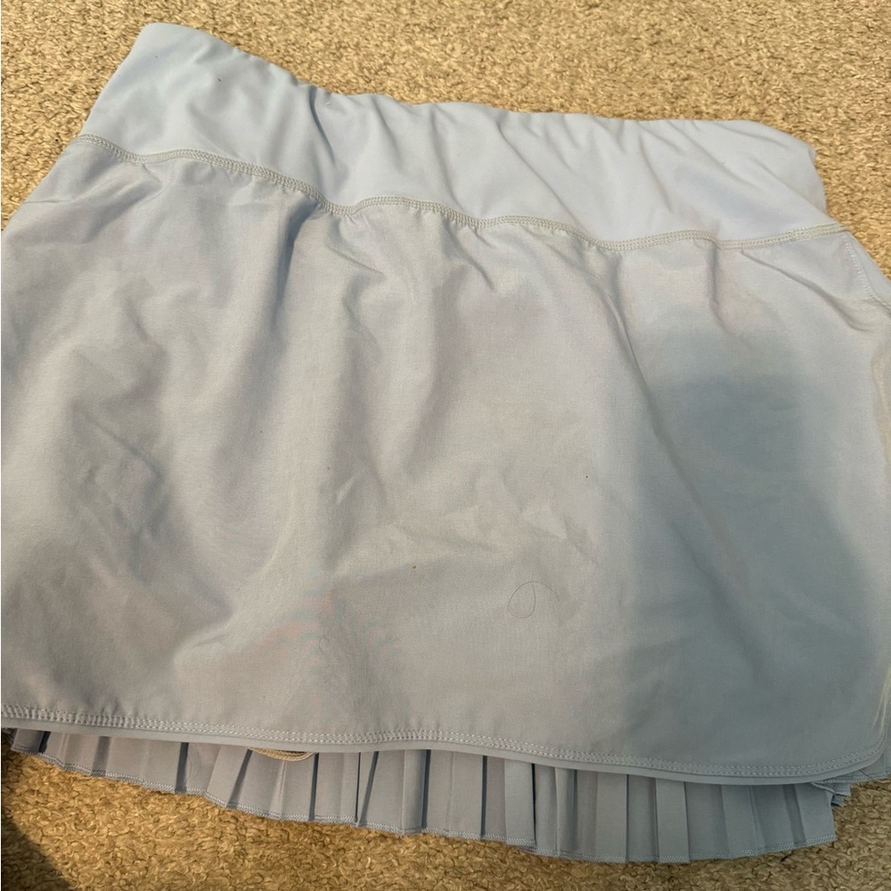 Athletic skirt light sky blue back pleats